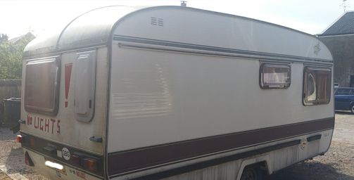 Dull, oxidized motorhome before restoration