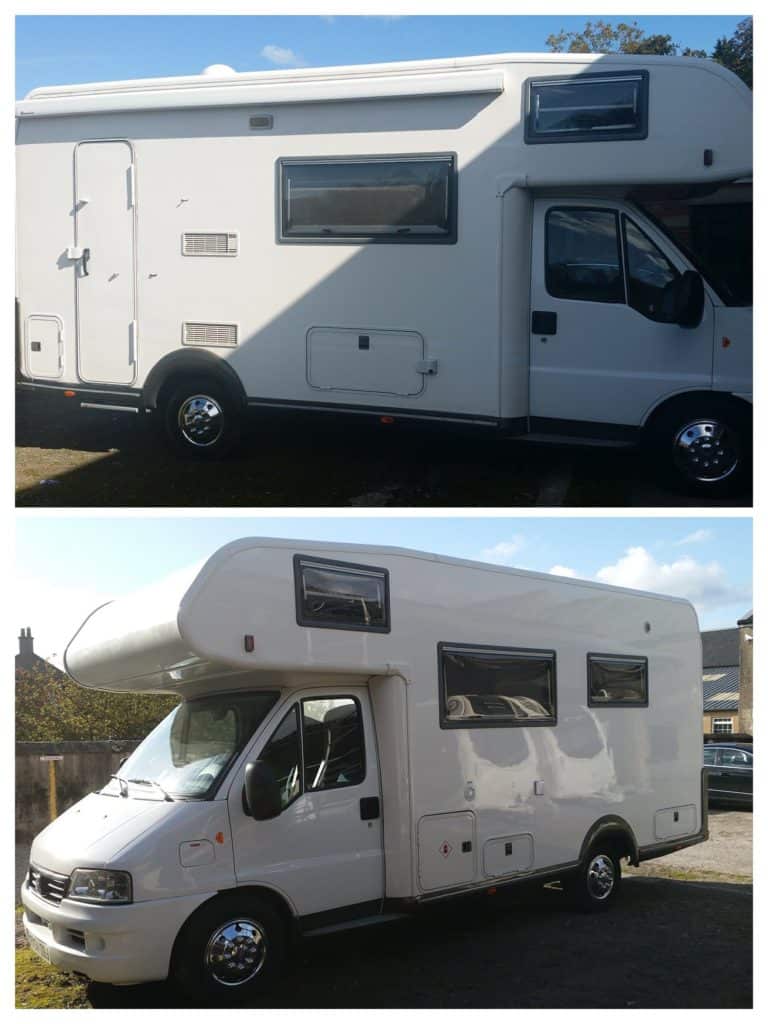 Dull Oxidised motorhome polished restored compounded protected