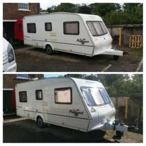 bailey pagaent caravan restored paintwork shine