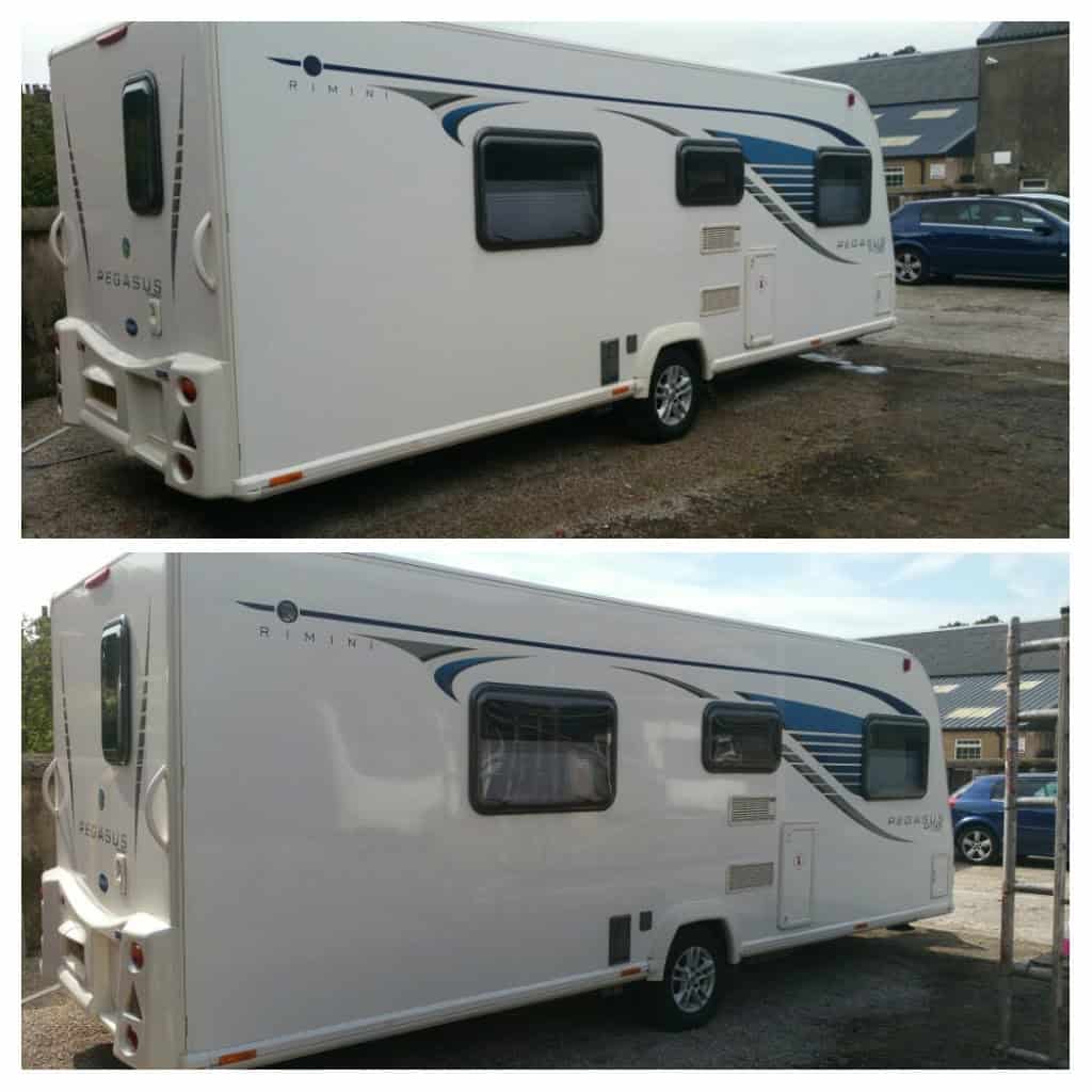 bailey pegasus rimini caravan dull oxidised panels restored polished