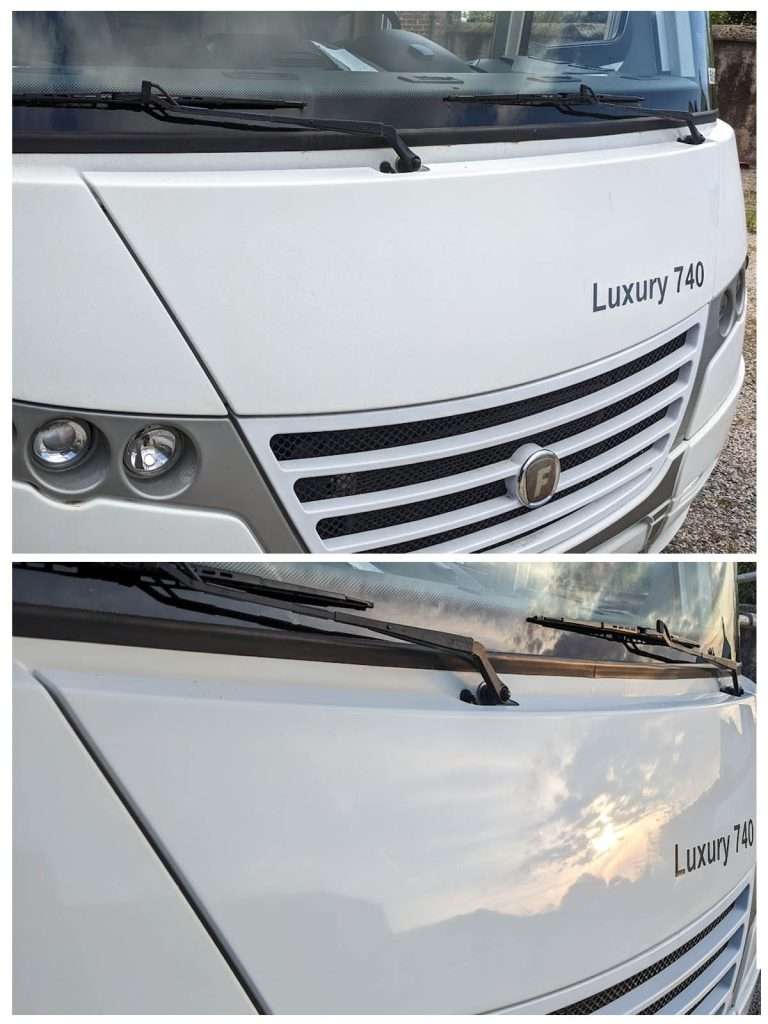 Frankia motorhome polishing before and during